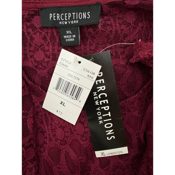 Size XL X-LARGE‎ NEW BURGUNDY WINE LACE MIDI DRESS Wedding Western Holiday Party - Picture 5 of 7